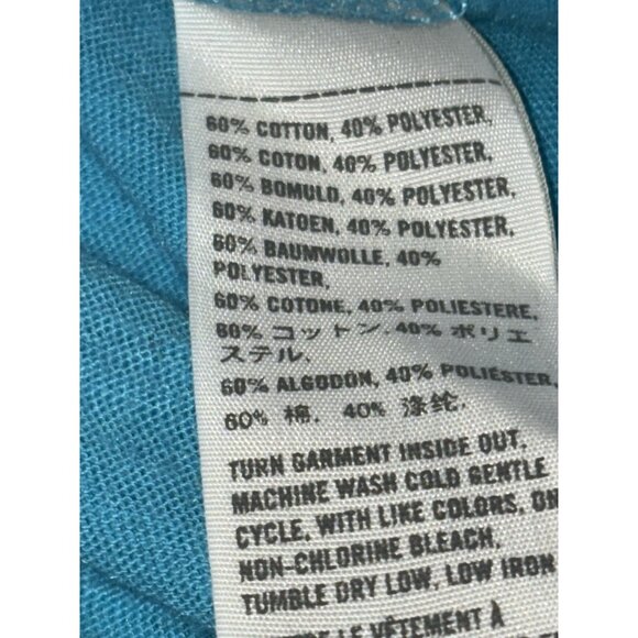 Hollister Shirt Top Women Medium Scoop Neck Tie Waist Cap Sleeve Blue - Picture 8 of 8